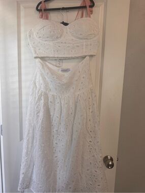 Petal & Pup White Eyelet Midi Two-Piece Dress